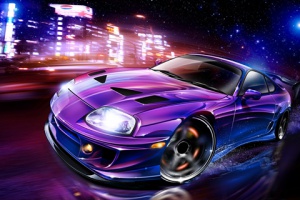 magenta graphical car