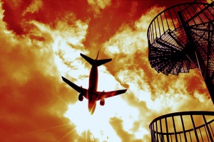 plane on the sky