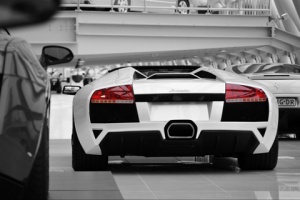white sports car