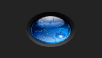 BlueGlobeOnCharcoalBG